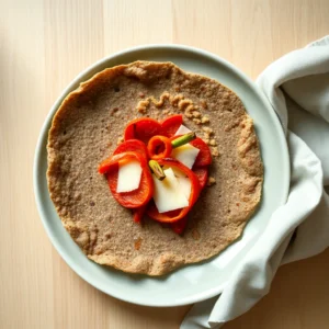 Galette au chorizo, emmental et poivrons
