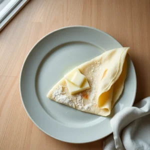 Crepe de froment au beurre et au sucre
