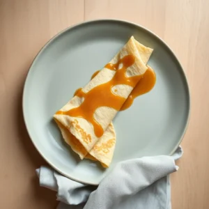 Crepe nappee de caramel au beurre sale