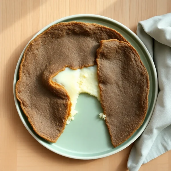 Galette de ble noir garnie d emmental fondu