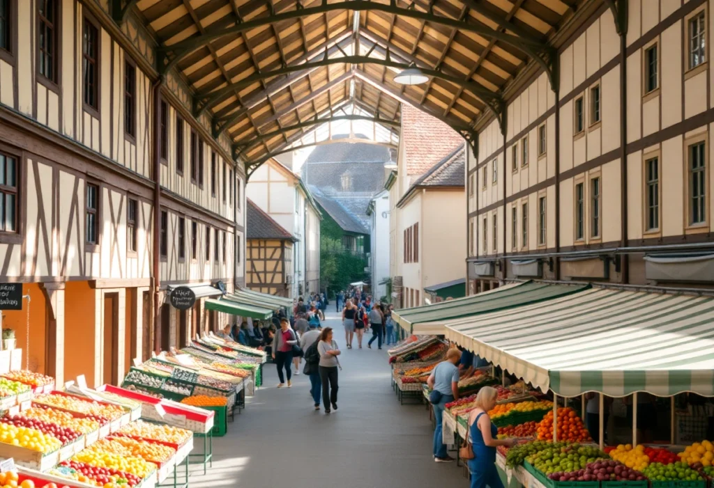 Les halles de Vannes, maisons a colombages