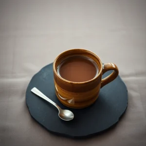 Chocolat chaud dans un bol en gres