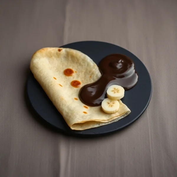Crepe de froment au chocolat et a la banane