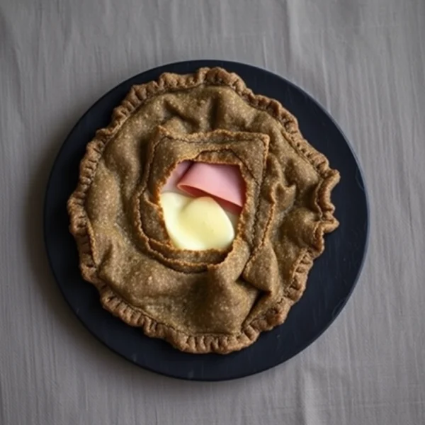 Galette de ble noir au jambon et a l emmental
