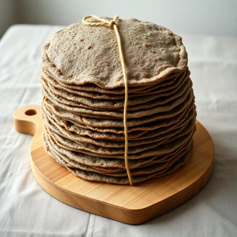 Douze galettes de ble noir nature, ficelees