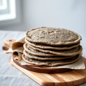 Six galettes de ble noir nature dans un papier kraft